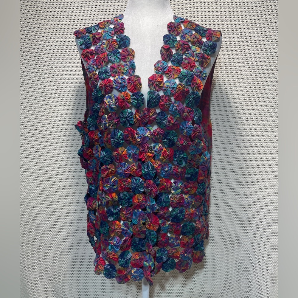 Susan Bristol Plaid YoYo Quilt Vest